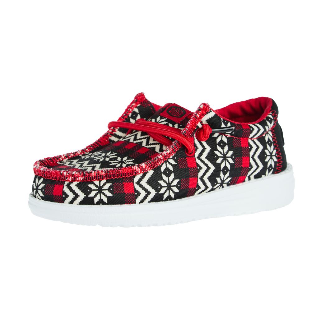 Hey Dude Boys Toddler Black And Red Ugly Sweater Shoe